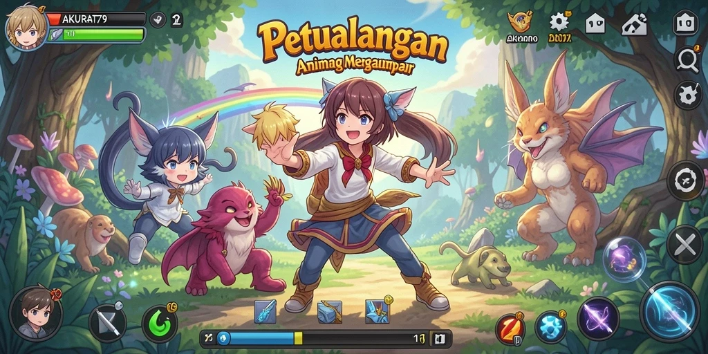 Tampilan gameplay AKURAT79 yang penuh aksi dan warna-warni.