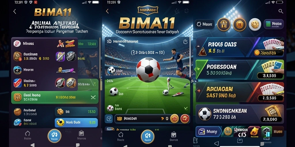 Tampilan utama BIMA11 menampilkan berbagai pilihan taruhan olahraga.