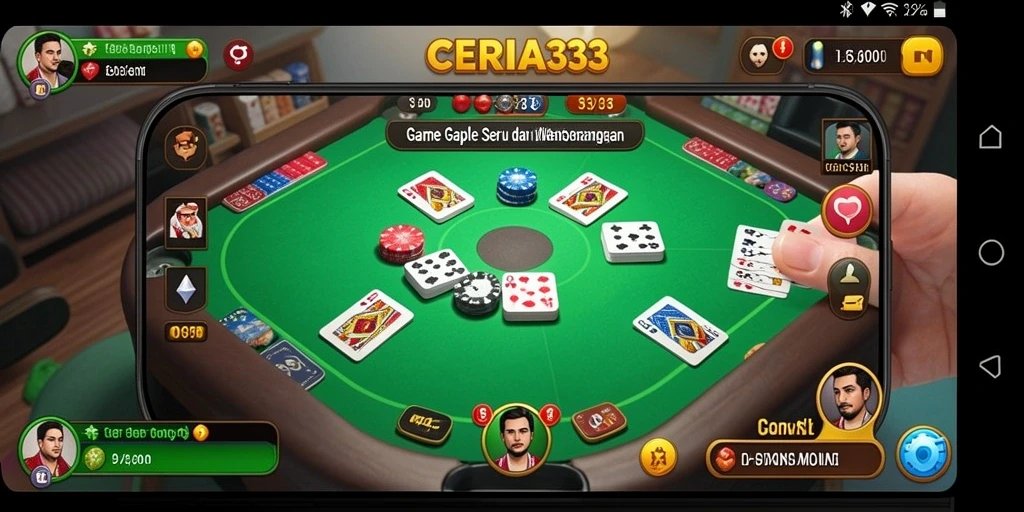 Tampilan gameplay Gaple yang seru dan menarik di CERIA33.