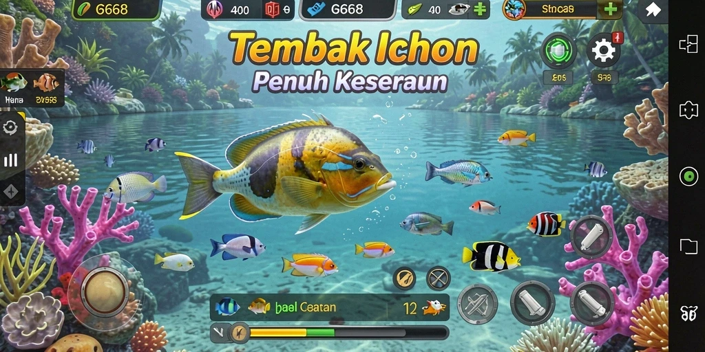 Tangkapan layar gameplay Tembak Ikan yang seru.