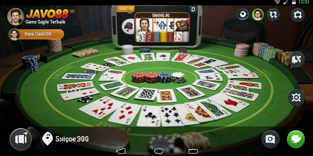 Tampilan gameplay Gaple yang mengasyikkan di JAVO88.