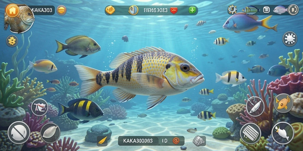 Tangkapan ikan yang besar dan berwarna-warni dalam gameplay KAKA303.