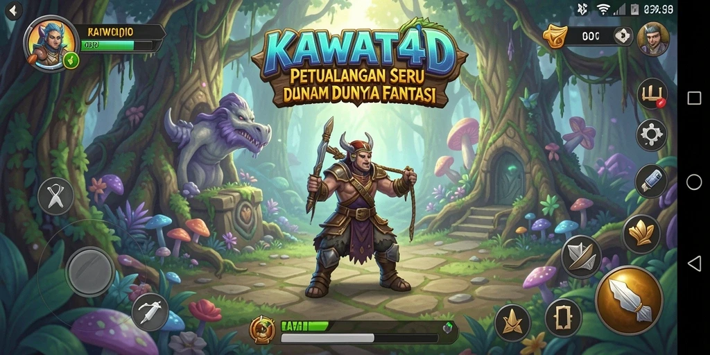 Screenshot gameplay KAWAT4D menampilkan petualangan dalam dunia fantasi.
