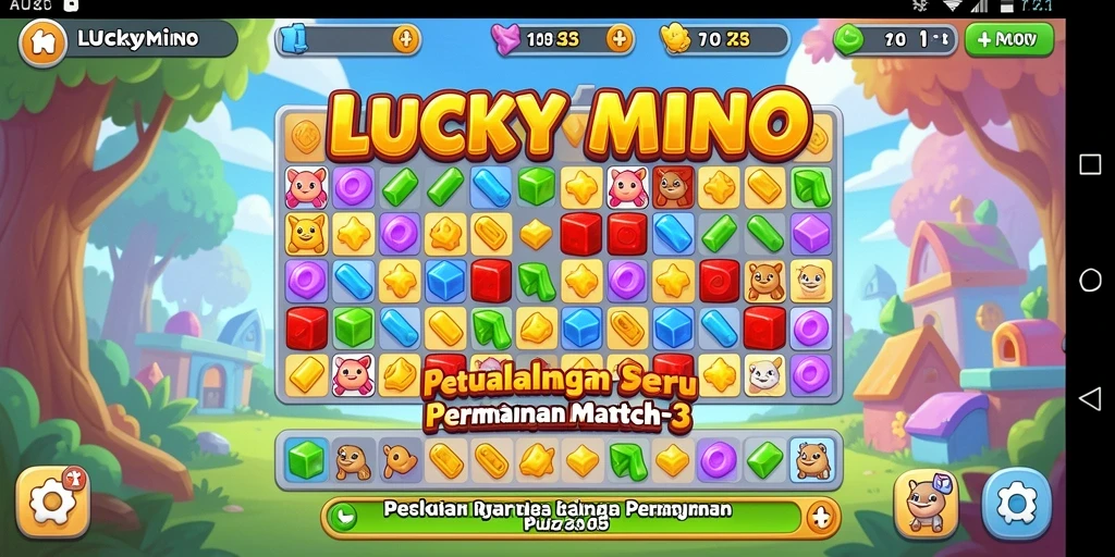 Gameplay seru LUCKYMINO yang penuh warna dan tantangan.
