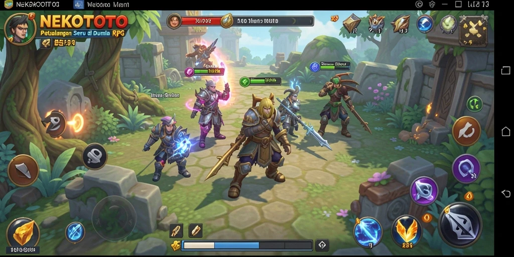 Tampilan menarik dari gameplay NEKOTOTO dengan pertarungan seru.
