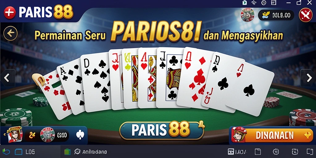 Gameplay seru dari PARIS88 saat bermain Domino.