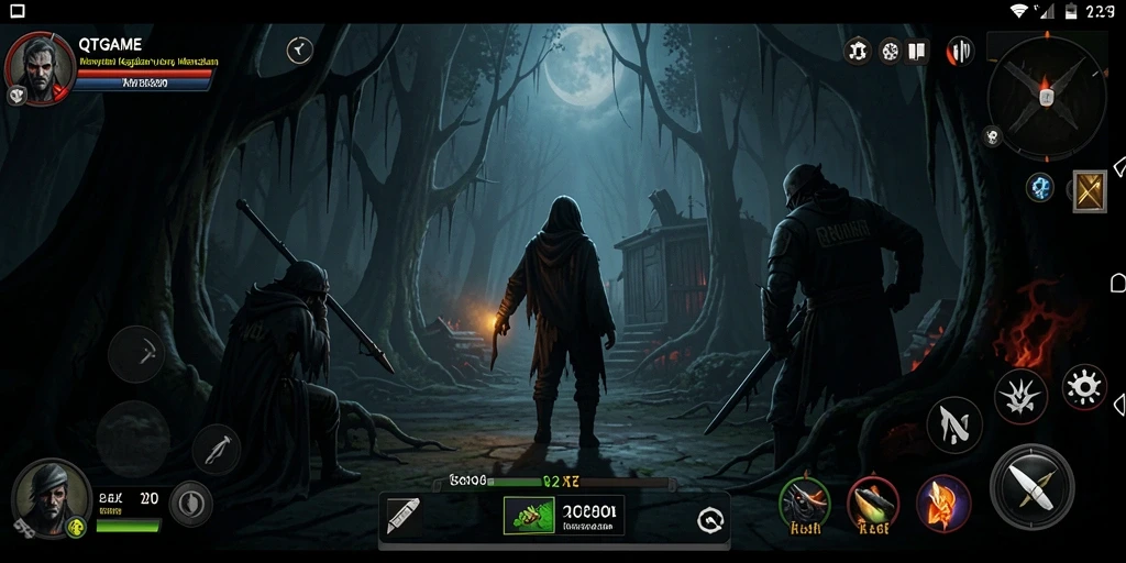 Tampilan menyeramkan dari gameplay QTGAME yang mencekam.