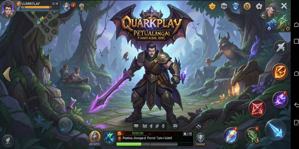 Tampilan mendebarkan dari pertarungan epik dalam QUARKPLAY.
