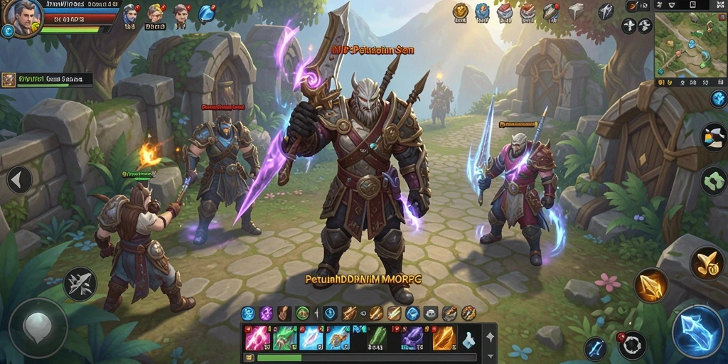 Screenshot gameplay RPVIP3 menunjukkan pertarungan seru antara pemain.