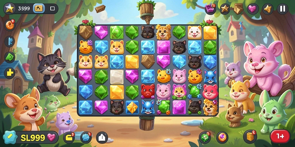 Tampilan gameplay mengasyikkan dari SL999 yang penuh warna dan tantangan.