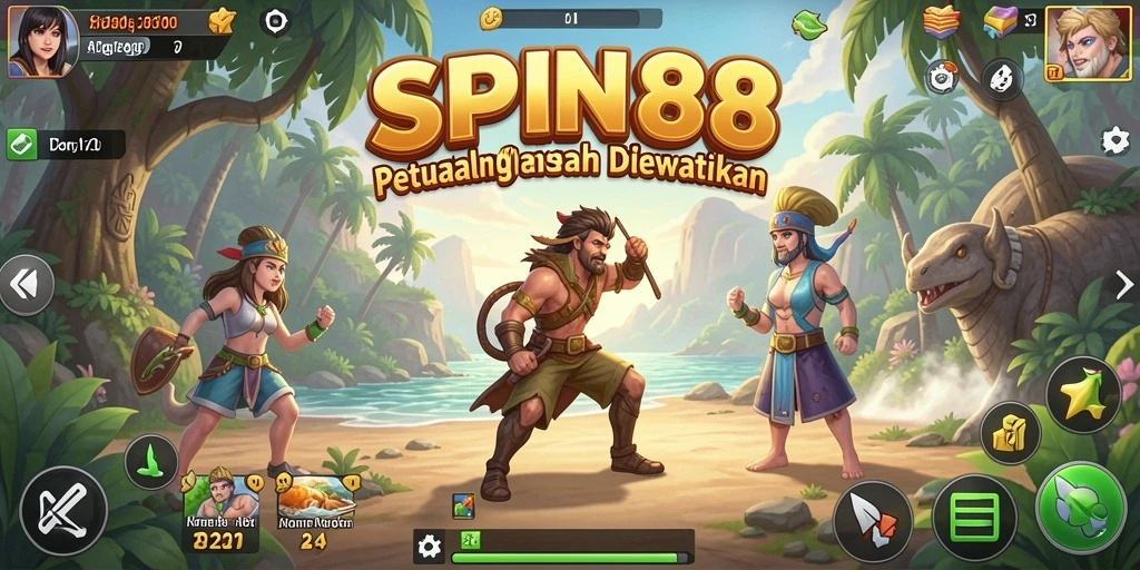 Tangkapan layar menunjukkan aksi seru dari gameplay SPN88 di dunia petualangan.