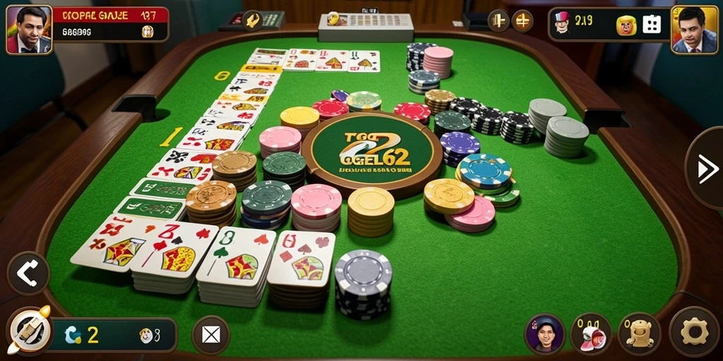 Screenshot gameplay TOGEL62 menampilkan keseruan permainan Gaple.