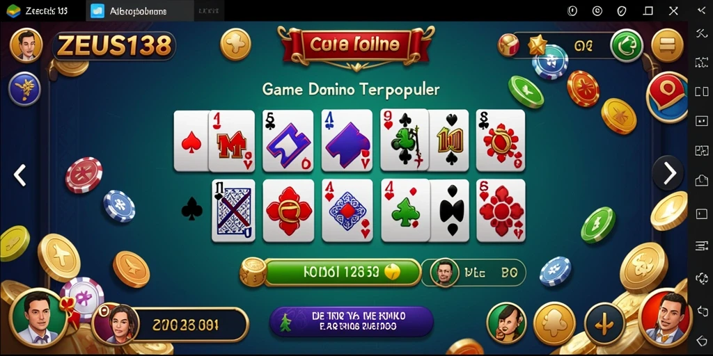 Tampilan menarik dari gameplay Domino ZEUS138 yang seru.