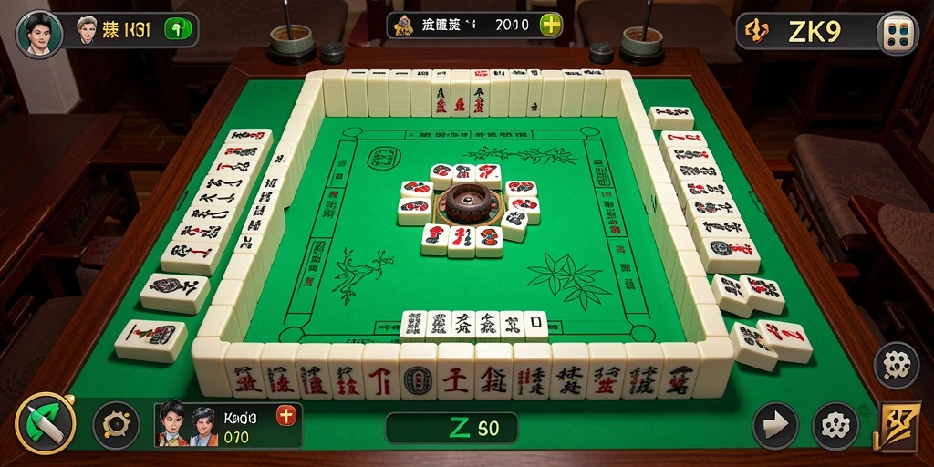Tangkapan layar ZK9 menampilkan gameplay Mahjong seru dan interaktif.