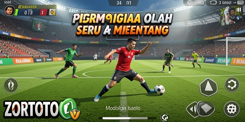 Screenshot gameplay ZORTOTO yang menampilkan aksi olahraga seru.